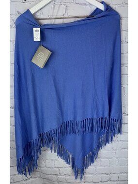 NWT CHICO's Women's Poncho Wear 3 Ways Kyanite Blue Cotton Blend One Size $79.00